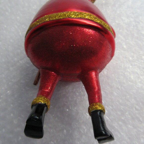 Anthropologie Glass Fireman Snowman Christmas Ornament Glitter Trim 6" - Picture 11 of 13